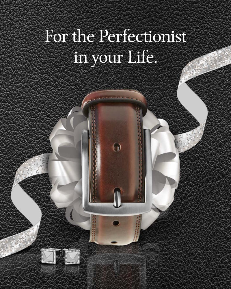 Access Denied Genuine Leather Dress Belts For Men - Mens Belt For Suits, Jeans, Uniform Brown Belt - Designed in the USA - Image 5